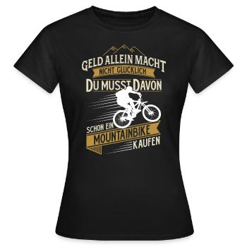 Fahrrad Mountainbike MTB Downhill Mountainbiking - Frauen T-Shirt - Schwarz - Vorne - AI Model Female 172 dark (172cm)