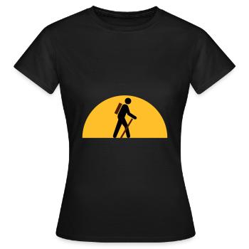 ★ Couleurs de conception modifiables ★ Randonneurs, corps célestes - T-shirt Femme - noir - Devant - AI Model Female 172 dark (172cm)