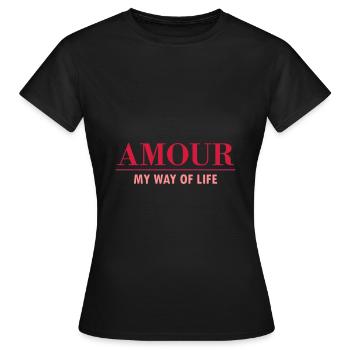 Amour, my way of life (line) - Women's T-Shirt - black - Front - AI Model Female 172 dark (172cm)