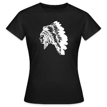 Indianer - Frauen T-Shirt - Schwarz - Vorne - AI Model Female 172 dark (172cm)