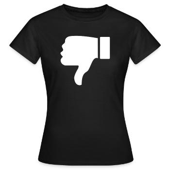 thumbs down - Women's T-Shirt - black - Front - AI Model Female 172 dark (172cm)