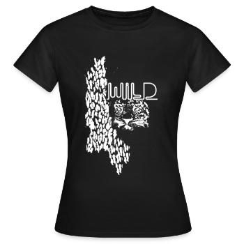 leopard, katze, wildkatze, graffiti, malerei,weiss - Frauen T-Shirt - Schwarz - Vorne - AI Model Female 172 dark (172cm)