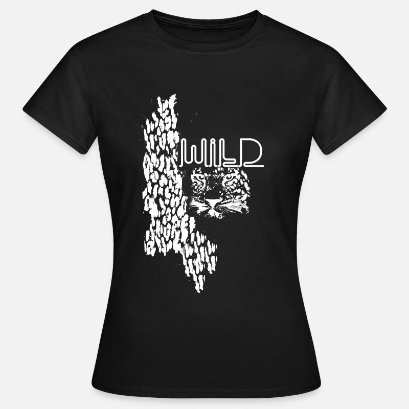 leopard, katze, wildkatze, graffiti, malerei,weiss - Frauen T-Shirt - Schwarz