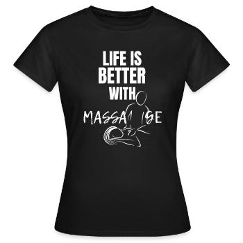 Massage - Frauen T-Shirt - Schwarz - Vorne - AI Model Female 172 dark (172cm)