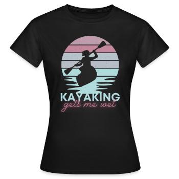 Le kayak me mouille - T-shirt Femme - noir - Devant - AI Model Female 172 dark (172cm)