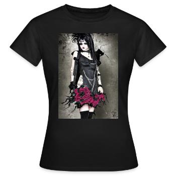 Cute Goth Girl - Emo and Soft Goth - Women's T-Shirt - black - Front - AI Model Female 172 dark (172cm)