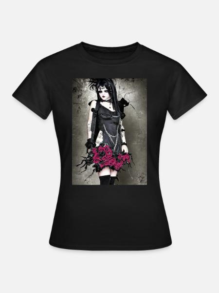 Søt Goth Girl - Emo og Soft Goth - Dame-T-shirt - sort