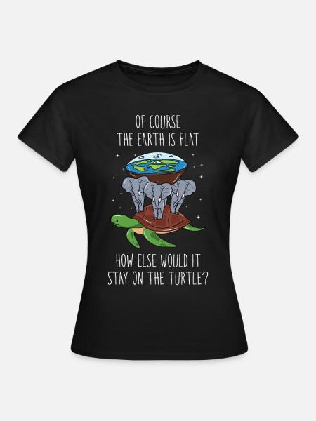 Flat Earth Society Parodie Geschenk - T-shirt dam - svart