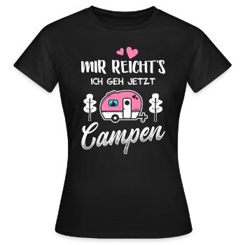 Mir reicht ich geh Campen Wohnwagen Camping - Frauen T-Shirt - Schwarz - Vorne - AI Model Female 172 dark (172cm)