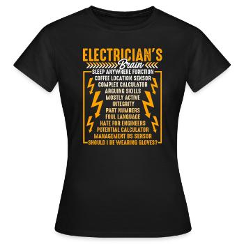 Electrician Electrician's Brain Complex Abilities - Women's T-Shirt - black - Front - AI Model Female 172 dark (172cm)