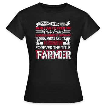 Farmer Forever The Title Farmer - Women's T-Shirt - black - Front - AI Model Female 172 dark (172cm)