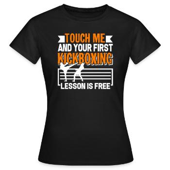 Kickboxing First Kickboxing Lesson Is Free - Women's T-Shirt - black - Front - AI Model Female 172 dark (172cm)