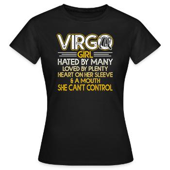 Virgo Virgo Girl Sign Of Zodiac - Women's T-Shirt - black - Front - AI Model Female 172 dark (172cm)