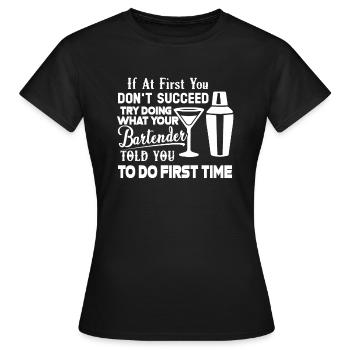 Bartender Proud To Be A Bartender - Women's T-Shirt - black - Front - AI Model Female 172 dark (172cm)