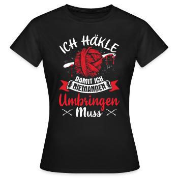 Cadeau de fil crochet crochet crochet crochet crochet - T-shirt Femme - noir - Devant - AI Model Female 172 dark (172cm)