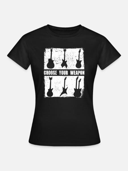 E Gitarre - Frauen T-Shirt - Schwarz