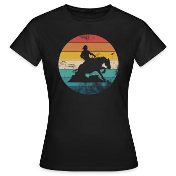 Sliding stop Western riding Reining gift - Women's T-Shirt - black - Front - AI Model Female 172 dark (172cm)