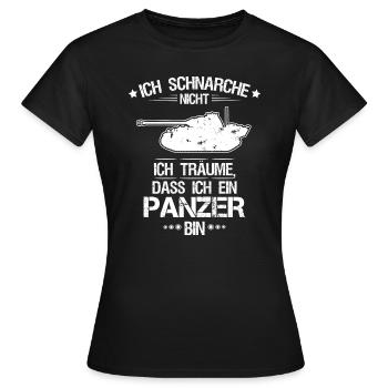 Panzer Panzerfahrer Tank Tanker Schnarchen Panther - Frauen T-Shirt - Schwarz - Vorne - AI Model Female 172 dark (172cm)