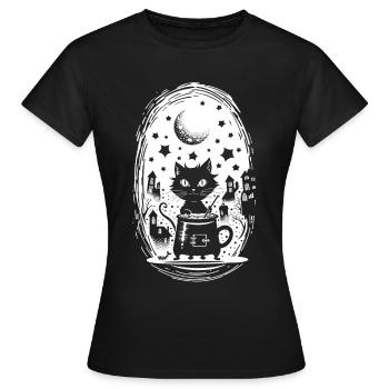 Potion magique de chat - T-shirt Femme - noir - Devant - AI Model Female 172 dark (172cm)
