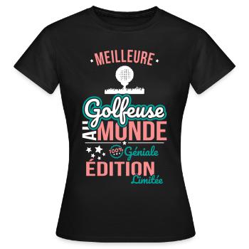 World's Best Female Golfer - 100% Awesome - Women's T-Shirt - black - Front - AI Model Female 172 dark (172cm)