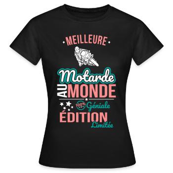 Best Female Biker in the World - 100% Awesome - Women's T-Shirt - black - Front - AI Model Female 172 dark (172cm)