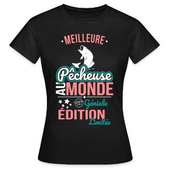 Beste Fischerin der Welt - 100% Awesome - Frauen T-Shirt - Schwarz - Vorne - AI Model Female 172 dark (172cm)