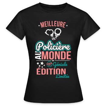 Beste Polizistin der Welt - 100% Awesome - Frauen T-Shirt - Schwarz - Vorne - AI Model Female 172 dark (172cm)