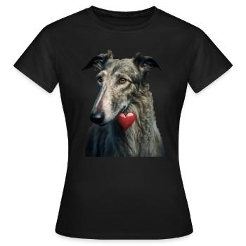 Lurcher Valentins Tag - Frauen T-Shirt - Schwarz - Vorne - AI Model Female 172 dark (172cm)