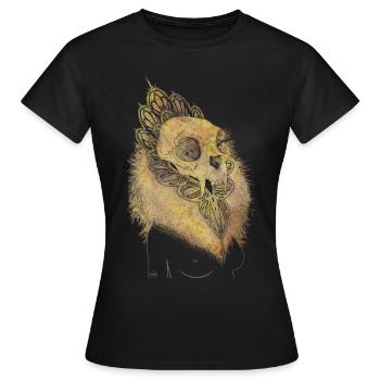 Schädel 1 GOLD - Frauen T-Shirt - Schwarz - Vorne - AI Model Female 172 dark (172cm)