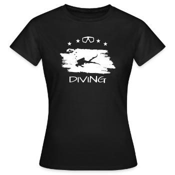 DIVING - Frauen T-Shirt - Schwarz - Vorne - AI Model Female 172 dark (172cm)