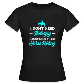 Reiten Pferde - Frauen T-Shirt - Schwarz - Vorne - AI Model Female 172 dark (172cm)