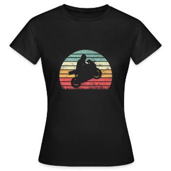 Motorrad Motorradfahrer Retro - Frauen T-Shirt - Schwarz - Vorne - AI Model Female 172 dark (172cm)