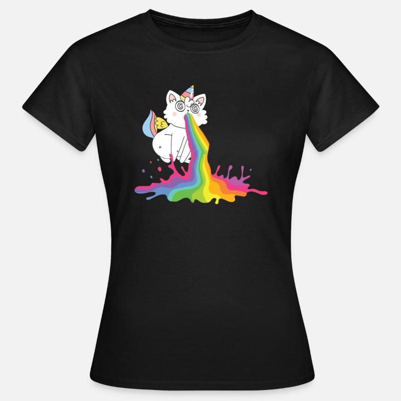 Pooping Rainbow Cat - Cats Gift - Women's T-Shirt - black