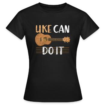 Ukulélé musical - T-shirt Femme - noir - Devant - AI Model Female 172 dark (172cm)