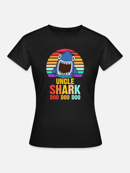 Onkel Shark Geschenkidee - Frauen T-Shirt - Schwarz