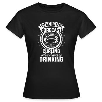Curling Wintersport - Frauen T-Shirt - Schwarz - Vorne - AI Model Female 172 dark (172cm)