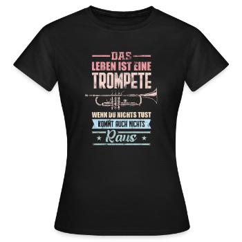 Trompette trompette musique - T-shirt Femme - noir - Devant - AI Model Female 172 dark (172cm)