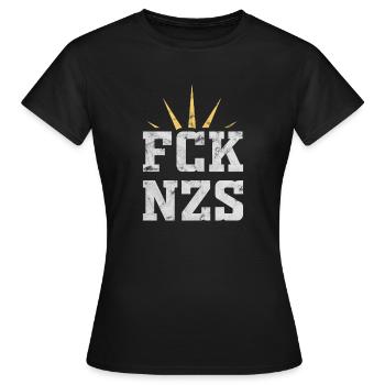 Droits de l'homme - Fuck Nazis - T-shirt Femme - noir - Devant - AI Model Female 172 dark (172cm)