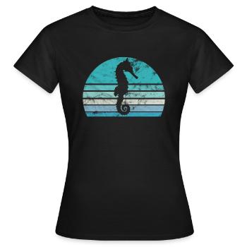 Hippocampes mer créatures souvenirs de vacances - T-shirt Femme - noir - Devant - AI Model Female 172 dark (172cm)
