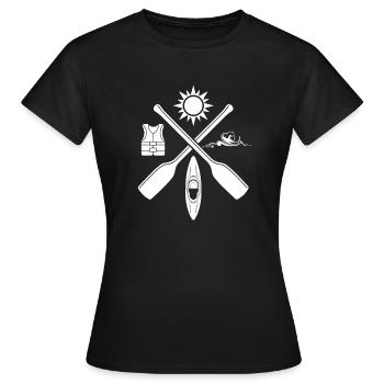 Kajak Rudern Paddeln Wassersport - Frauen T-Shirt - Schwarz - Vorne - AI Model Female 172 dark (172cm)