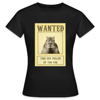 Affiche recherchée Capybara Ok Je Tire Vers le Haut Mème - T-shirt Femme - noir - Devant - AI Model Female 172 dark (172cm)