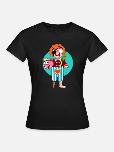 PigPirate - Frauen T-Shirt - Schwarz