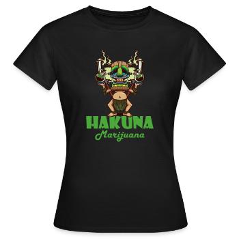 Hakuna Marijuana Drôle De Weed Fumer Pothead THC - T-shirt Femme - noir - Devant - AI Model Female 172 dark (172cm)