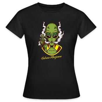 Hakuna Marijuana Drôle De Weed Fumer Pothead THC - T-shirt Femme - noir - Devant - AI Model Female 172 dark (172cm)