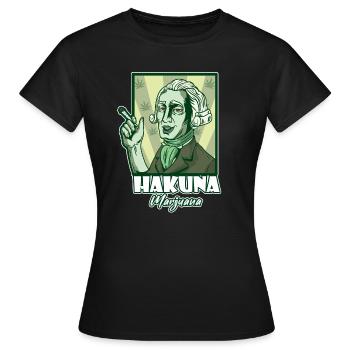Hakuna Marijuana Drôle De Weed Fumer Pothead THC - T-shirt Femme - noir - Devant - AI Model Female 172 dark (172cm)