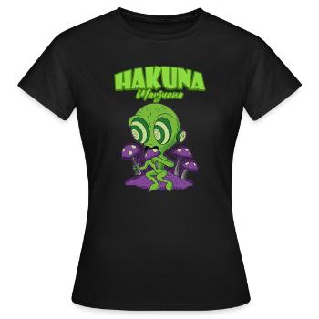 Hakuna Marijuana Drôle De Weed Fumer Pothead THC - T-shirt Femme - noir - Devant - AI Model Female 172 dark (172cm)