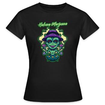 Hakuna Marijuana Drôle De Weed Fumer Pothead THC - T-shirt Femme - noir - Devant - AI Model Female 172 dark (172cm)