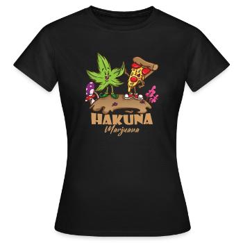Hakuna Marijuana Drôle De Weed Fumer Pothead THC - T-shirt Femme - noir - Devant - AI Model Female 172 dark (172cm)