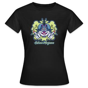 Hakuna Marijuana Drôle De Weed Fumer Pothead THC - T-shirt Femme - noir - Devant - AI Model Female 172 dark (172cm)