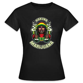 Hakuna Marijuana Drôle De Weed Fumer Pothead THC - T-shirt Femme - noir - Devant - AI Model Female 172 dark (172cm)